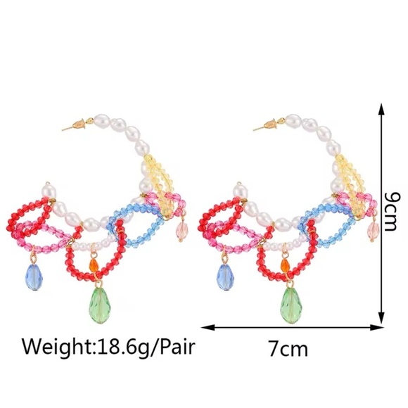 Zara Pearls & Gems Hoop Earrings - Picture 5 of 5
